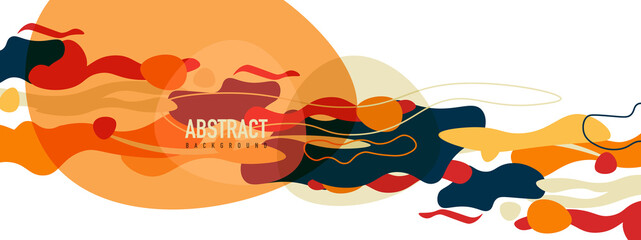Naklejka premium Trendy liquid style shapes abstract design, dynamic vector background for placards, brochures, posters, web landing pages, covers or banners