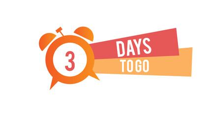3 days to go .  emblem with the number of days remaining