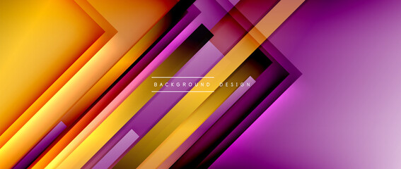 Dynamic lines on fluid color gradient. Trendy geometric abstract background for your text, logo or graphics