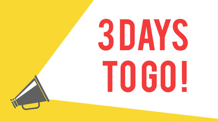 3 days to go .  emblem with the number of days remaining