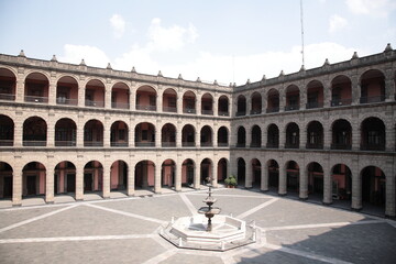 Naklejka premium View of National Palace, the seat of the Mexican president and the federal executive in Zocalo square Mexico city, Mexico
