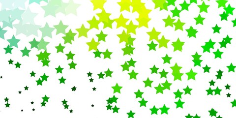 Light Green, Yellow vector pattern with abstract stars. Decorative illustration with stars on abstract template. Design for your business promotion.