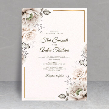 Elegant floral wedding card theme