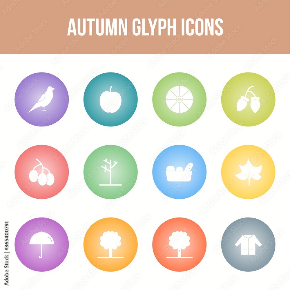 Canvas Prints Unique autumn vector glyph icon set