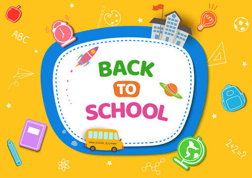 back to school yellow poster