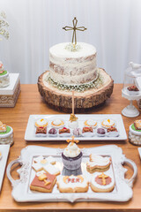 birthday decoration, cookies, sweets, cake, chocolate, cupcake, snacks, flowers, religion concept