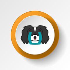 pekingese, emoji, sob multicolored button icon. Signs and symbols icon can be used for web, logo, mobile app, UI, UX
