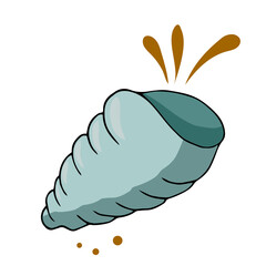 Vector illustration of a seashell, hand drawn in doodle style. Design for printing cards, poster, textiles, wrapping paper