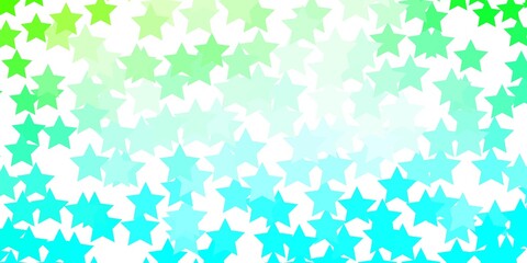 Light Blue, Green vector pattern with abstract stars. Decorative illustration with stars on abstract template. Pattern for websites, landing pages.