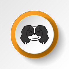 pekingese, emoji, naughty multicolored button icon. Signs and symbols icon can be used for web, logo, mobile app, UI, UX
