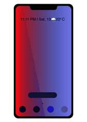 mobile phone with red screen