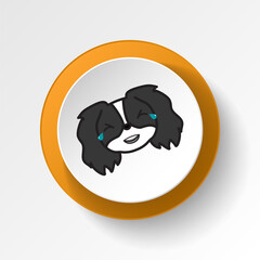 pekingese, emoji, joy multicolored button icon. Signs and symbols icon can be used for web, logo, mobile app, UI, UX