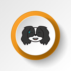 pekingese, emoji, sweat smile multicolored button icon. Signs and symbols icon can be used for web, logo, mobile app, UI, UX