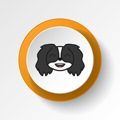 Fototapeta premium pekingese, emoji, happy multicolored button icon. Signs and symbols icon can be used for web, logo, mobile app, UI, UX