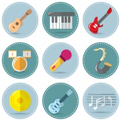 set of music icons