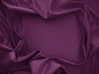 Obraz premium Beautiful elegant wavy dark purple satin silk luxury cloth fabric texture, abstract background design. Card or banner.
