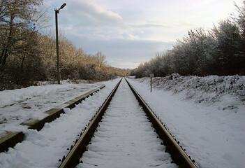 Railway in winter.