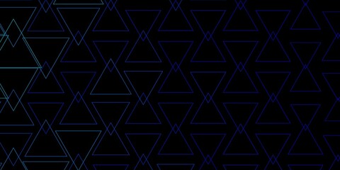 Dark BLUE vector template with lines, triangles. Gradient triangles in abstract style on simple form. Template for wallpapers.