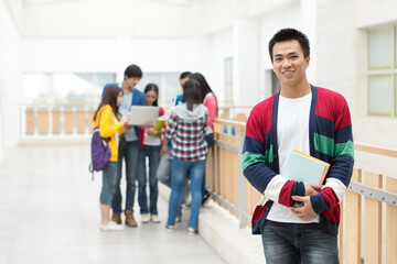 Asian College Student On Campus