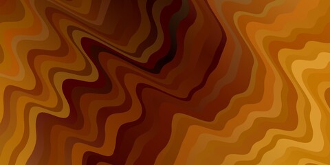 Dark Orange vector background with wry lines. Brand new colorful illustration with bent lines. Smart design for your promotions.