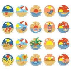 collection of summer icons