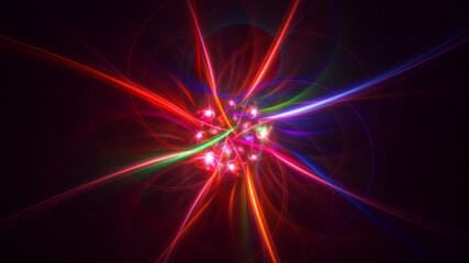 Obraz premium 3D rendering abstract multicolor fractal light background