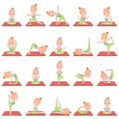 set of yoga asanas