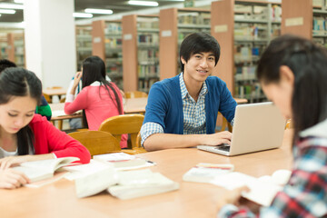 Asian College Student On Campus