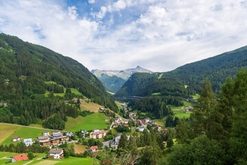Fototapeta na wymiar Alps Village in Austria. Gries am Brenner