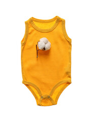 Cotton baby clothes on white background