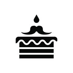 birthday cake icon vector illustration glyph style. father's day icon set.