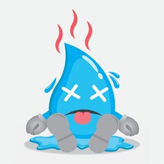 water drop character dead