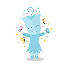 tulip character with butterflies