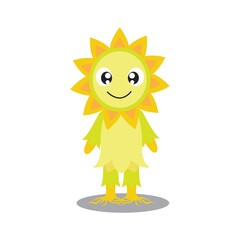 sunflower character smiling