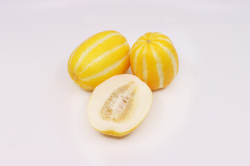 korean melon isolated in white background