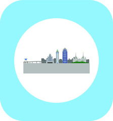 San Diego, California United States city skyline. illustration for web and mobile design.