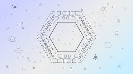 DNA molecules for Hi-tec interface white abstract digital technology ,vector illustration