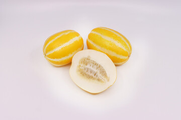 korean melon isolated in white background