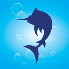 silhouette of marlin fish