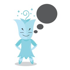 tulip character with thought bubble