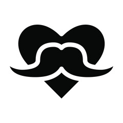 love moustache icon vector illustration glyph style. father's day icon set.