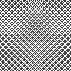 Seamless pattern with black strokes on white background. Ethnic symmetric background.