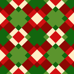 Multicolored pattern of diamonds, checkered ornament of squares of different sizes. Stock vector illustration for web and print, wallpaper, background, scrapbooking, wrapping paper, textile.