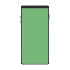 Black smartphone mock up. Flat and solid color style vector illustration.