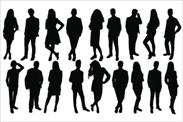 Silhouettes of young people, girls and boys-6