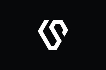 Minimal Innovative Initial SV logo and VS logo. Letter SV VS creative elegant Monogram. Premium Business logo icon. White color on black background