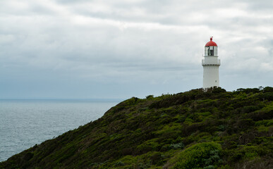 Fototapeta na wymiar Cape Schanck lighthouse at Mornington Peninsula in Victoria, Australia