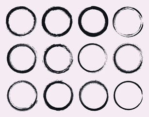 Set of grunge circles.Grunge round frames,banners.