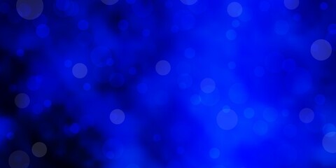 Dark BLUE vector layout with circle shapes. Abstract illustration with colorful spots in nature style. Pattern for websites.