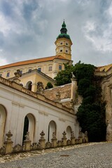 Fototapeta premium Mikulov Chateau is a Baroque chateau located near the center of Mikulov in the district of Breclav, region of Morava, Czechia, middle Europe